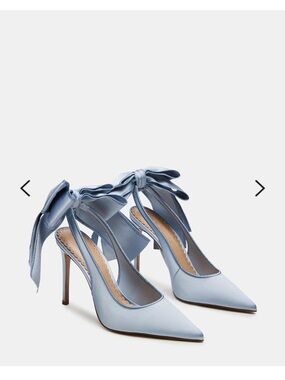 Steve Madden Teacup Blue Satin Bow Women's Heels
